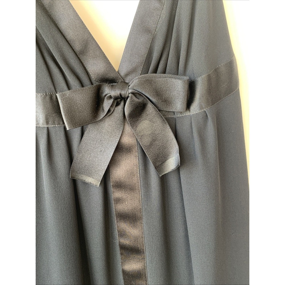 CHANEL BLACK SHEER SILK  SATIN BOW COCKTAIL DRESS 38 - Picture 11 of 11
